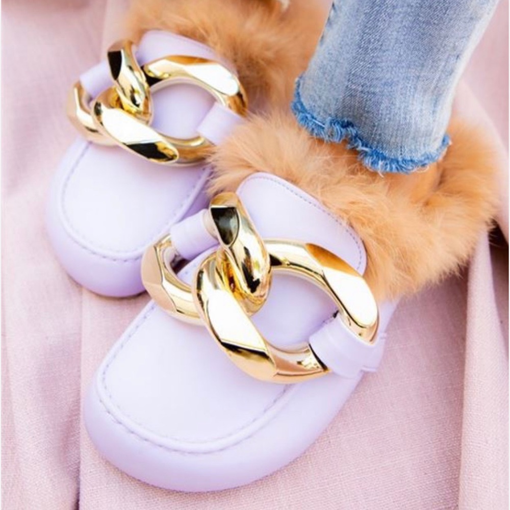 Lavender Fur Mules